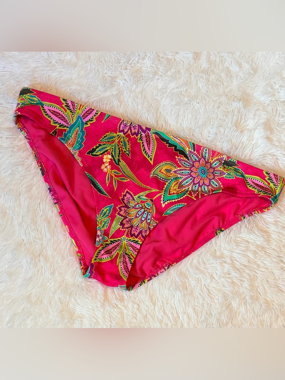 Johnny Was Flamingo Hipster Bikini Bottom Floral Pink Multi Size XXL